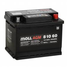Аккумулятор автомобильный MOLL AGM Start-Stop 60 Ач 640 А обратная пол.